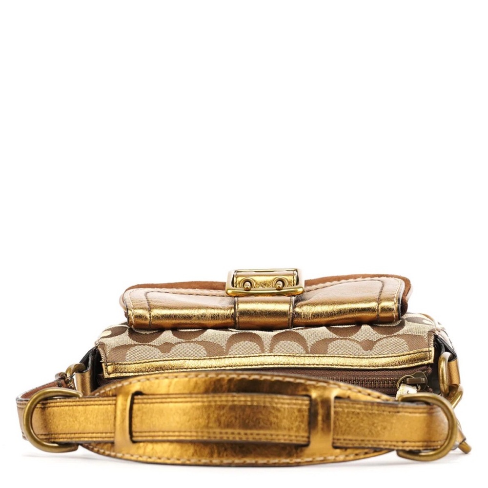 Coach Beige Gold Leather Soho Shoulder Bag - Picture 14 of 15